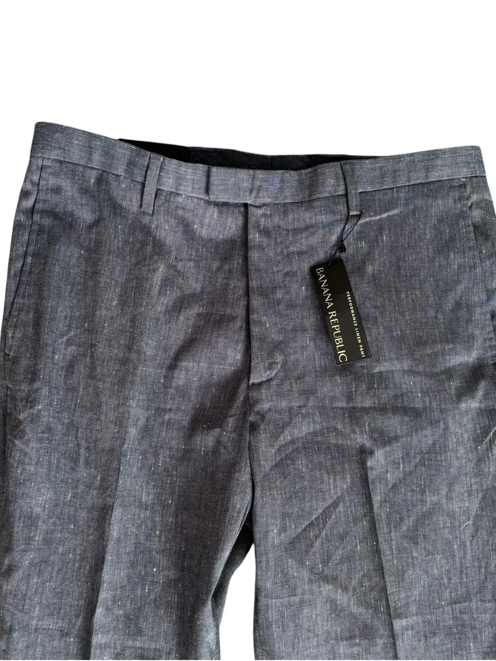 Banana Republic Men’s Blue Performance Linen Blend Pants Basket Weave Blue 34x30
